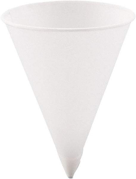 Solo - Cone Water Cups, Paper, 4.25 oz, Rolled Rim, 5000/Carton - White - Exact Industrial Supply