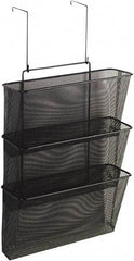 FELLOWES - 12-5/8" Wide x 8-1/4" Deep x 23-1/4" High, 3 Compartments, Wire Mesh Wall File - Black, 10" Compartment Width x 2-1/2" Compartment Depth x 12" Compartment Height - Exact Industrial Supply