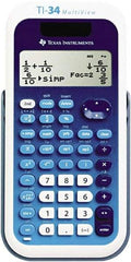 Texas Instruments - LCD Scientific Calculator - 3 x 5.8 Display Size, Blue & White, Battery & Solar Powered, 9.8" Long x 6.8" Wide - Exact Industrial Supply