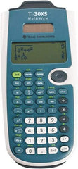 Texas Instruments - LCD Scientific Calculator - 3-1/4 x 7-1/4 Display Size, Blue & White, Battery & Solar Powered, 9-3/4" Long x 6-11/16" Wide - Exact Industrial Supply