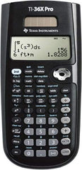 Texas Instruments - LCD Scientific Calculator - 3-3/8 x 7-1/4 Display Size, Black, Battery & Solar Powered, 9.7" Long x 6-1/2" Wide - Exact Industrial Supply