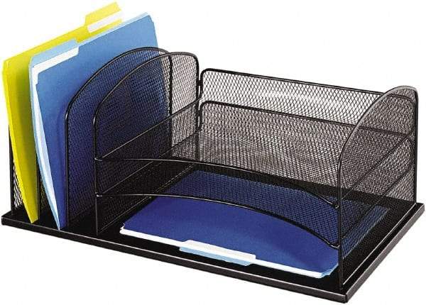 Safco - Black Combination File Sorter - Steel, Mesh - Exact Industrial Supply