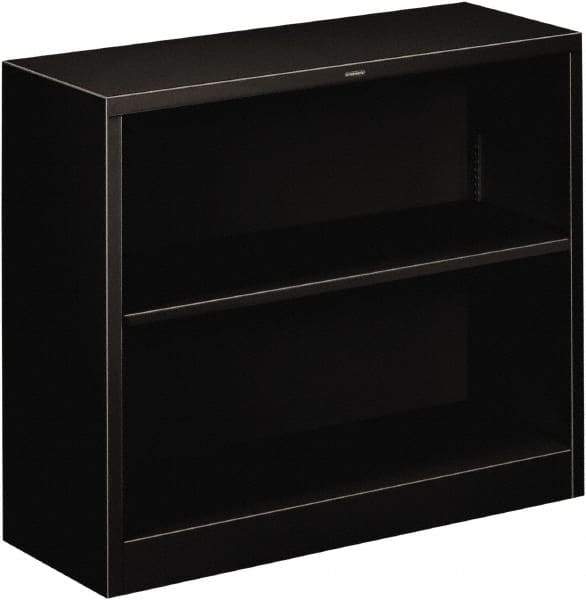 Hon - 2 Shelf, 29" High x 34-1/2" Wide Bookcase - 12-5/8" Deep, Steel, Black - Exact Industrial Supply