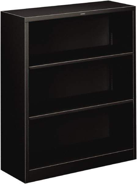 Hon - 3 Shelf, 41" High x 34-1/2" Wide Bookcase - 12-5/8" Deep, Steel, Black - Exact Industrial Supply