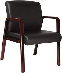 ALERA - Black Soft Leather Guest Chair - 24" Wide x 33-1/4" High - Exact Industrial Supply