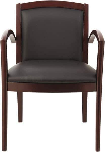 ALERA - Black Leather Guest Chair - 22-7/8" Wide x 32-7/8" High - Exact Industrial Supply