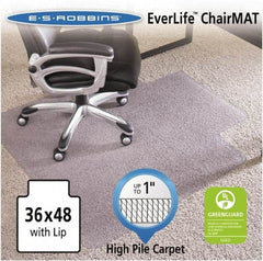 ES Robbins - 48" Long x 36" Wide, Chair Mat - Rectangular, Crystal Edge Style - Exact Industrial Supply