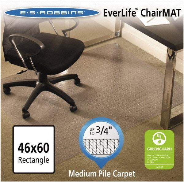 ES Robbins - 60" Long x 46" Wide, Chair Mat - Rectangular, Crystal Edge Style - Exact Industrial Supply