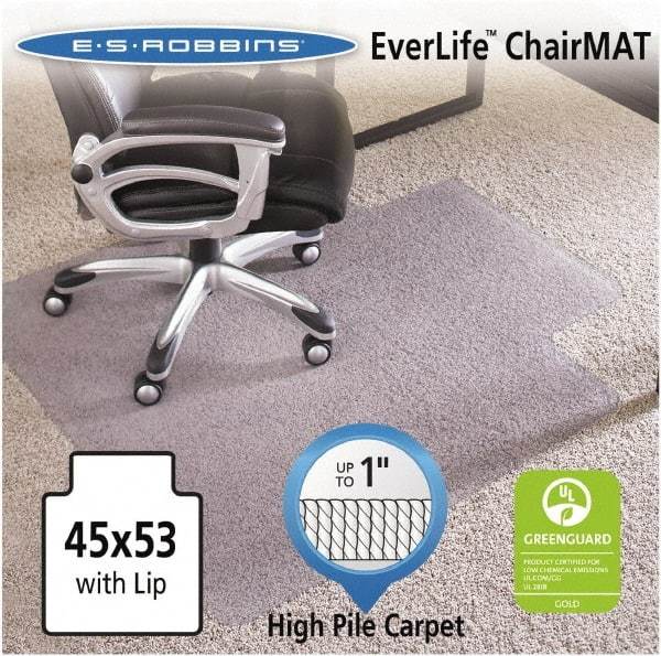 ES Robbins - 53" Long x 45" Wide, Chair Mat - Rectangular, Crystal Edge Style - Exact Industrial Supply