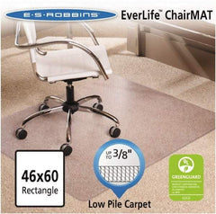 ES Robbins - 60" Long x 46" Wide, Chair Mat - Rectangular, Crystal Edge Style - Exact Industrial Supply