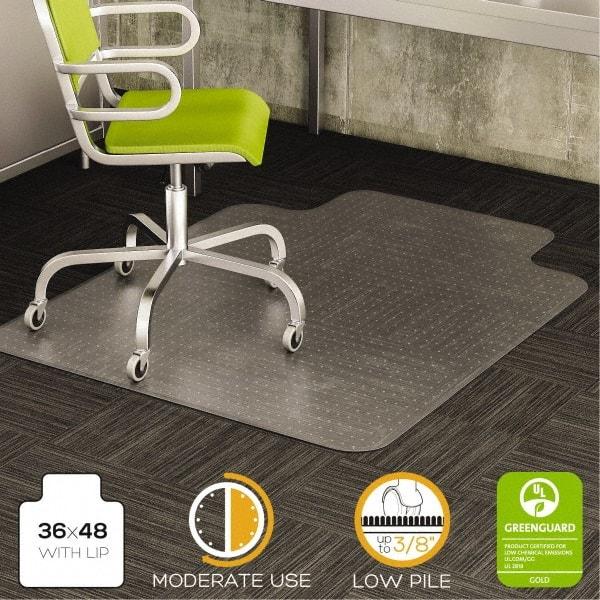 Deflect-o - 48" Long x 36" Wide, Chair Mat - Rectangular, Beveled Edge Style - Exact Industrial Supply