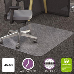 Deflect-o - 53" Long x 45" Wide, Chair Mat - Rectangular, Straight Edge Style - Exact Industrial Supply