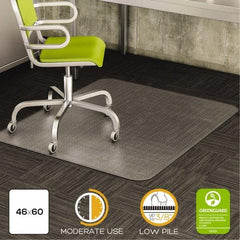 Deflect-o - 60" Long x 46" Wide, Chair Mat - Rectangular, Beveled Edge Style - Exact Industrial Supply