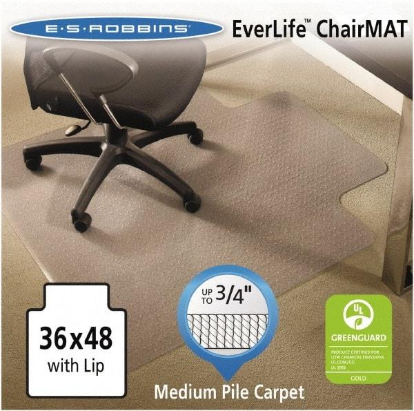 ES Robbins - 48" Long x 36" Wide, Chair Mat - Rectangular, Crystal Edge Style - Exact Industrial Supply