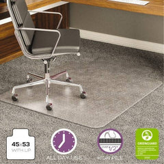 Deflect-o - 53" Long x 45" Wide, Chair Mat - Rectangular, Beveled Edge Style - Exact Industrial Supply