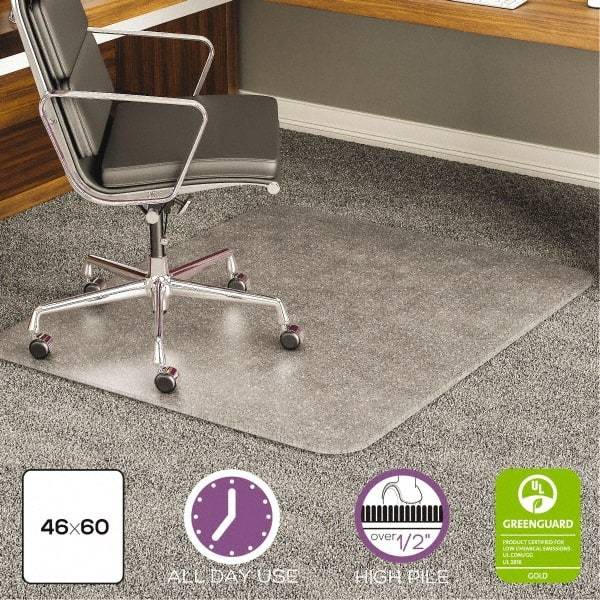 Deflect-o - 60" Long x 46" Wide, Chair Mat - Rectangular, Beveled Edge Style - Exact Industrial Supply
