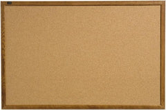 Quartet - 17" Wide x 23" High Open Cork Bulletin Board - Natural (Color) - Exact Industrial Supply