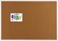 Quartet - 48" Wide x 36" High Open Cork Bulletin Board - Natural (Color) - Exact Industrial Supply