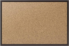 Quartet - 36" Wide x 24" High Open Cork Bulletin Board - Natural (Color) - Exact Industrial Supply