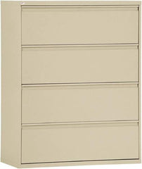 ALERA - 42" Wide x 53-1/4" High x 19-1/4" Deep, 4 Drawer Lateral File - Steel, Putty - Exact Industrial Supply