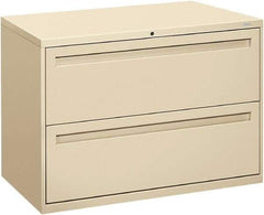 Hon - 42" Wide x 28-3/8" High x 19-1/4" Deep, 2 Drawer Lateral File - Steel, Putty - Exact Industrial Supply