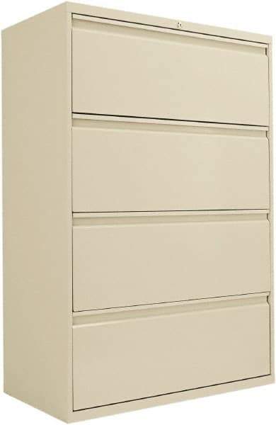 ALERA - 36" Wide x 53-1/4" High x 19-1/4" Deep, 4 Drawer Lateral File - Steel, Putty - Exact Industrial Supply