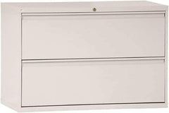 ALERA - 42" Wide x 28-3/8" High x 19-1/4" Deep, 2 Drawer Lateral File - Steel, Light Gray - Exact Industrial Supply