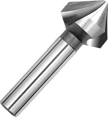Magafor - 1" Head Diam, 3/8" Shank Diam, 3 Flute 90° Cobalt Countersink - Uncoated, 2-3/4" OAL, Single End, Straight Shank, Right Hand Cut - Exact Industrial Supply