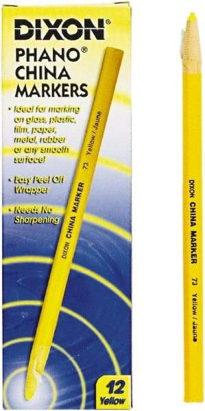 DIXON - Yellow China Marker - Soft Crayon Tip, Wax - Exact Industrial Supply