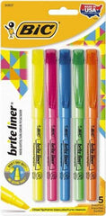 Bic - Assorted Colors Highlighter - Chisel Tip, Water Base Ink - Exact Industrial Supply