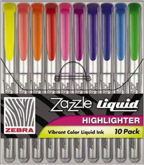 Zebra - Assorted Colors Highlighter - Chisel Tip, Water Base Ink - Exact Industrial Supply