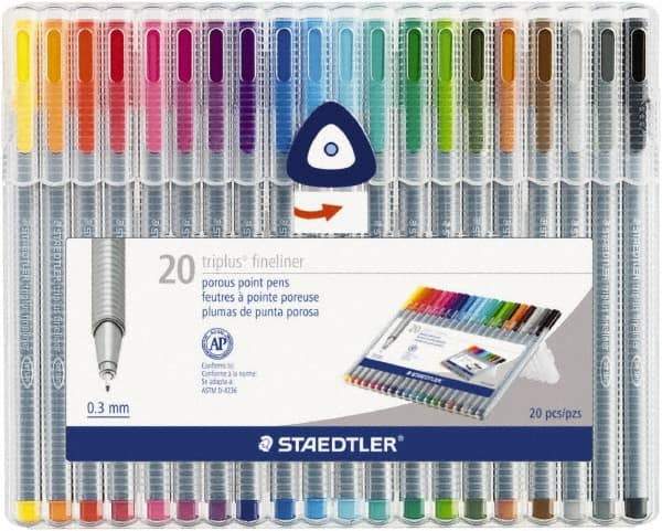 Staedtler - Assorted Colors Marker - Ultra Fine Tip, Water Base Ink - Exact Industrial Supply