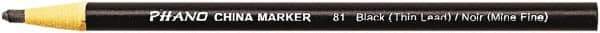 DIXON - Black China Marker - Soft Crayon Tip, Wax - Exact Industrial Supply