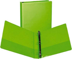 Samsill - 225 Sheet Capacity, 11 x 8-1/2", View Ring Binder - Vinyl Covered Chipboard, Lime - Exact Industrial Supply