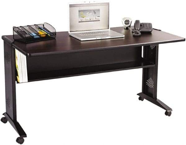 Safco - 200 Lb Capacity Mobile Computer Stand - 53-1/2" Wide x 28" Deep x 30" High, Melamine - Exact Industrial Supply