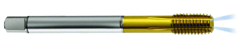 M6 x 1.0 Dia. - 6HX - 4 FL - PM Cobalt Semi-Bott Tap-TiCN-Coolant-Thru-FORM-C DIN 371 - Exact Industrial Supply