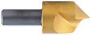 1" Size-1/2" Shank-82°-M42 Single Flute Countersink -  TiN Coated - Exact Industrial Supply