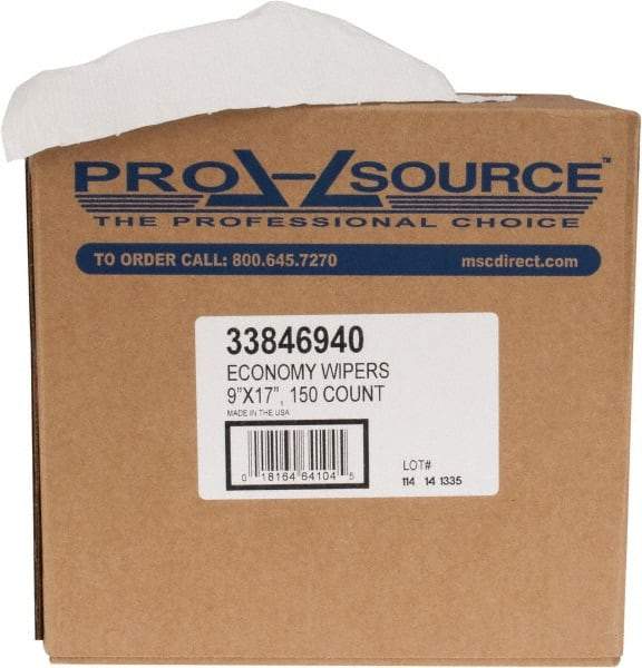 PRO-SOURCE - Dry General Purpose Wipes - Pop-Up, 17" x 9" Sheet Size, White - Exact Industrial Supply