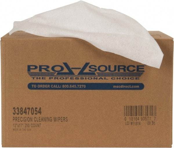 PRO-SOURCE - Dry Clean Room/Lab/Critical Task Wipes - Double Sided Box, 17" x 12" Sheet Size, White - Exact Industrial Supply