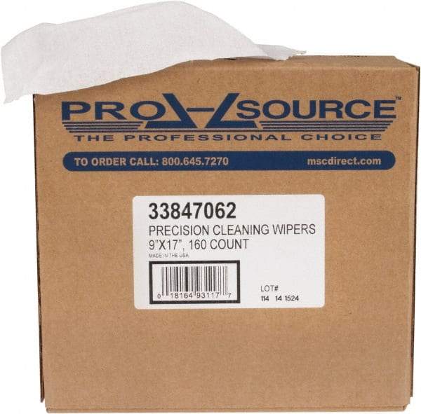 PRO-SOURCE - Dry Shop Towel/Industrial Wipes - Pop-Up, 17" x 9" Sheet Size, White - Exact Industrial Supply