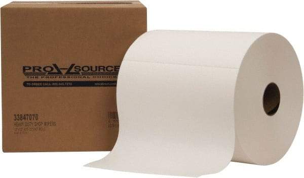 PRO-SOURCE - Dry Shop Towel/Industrial Wipes - Jumbo Roll, 12" x 12" Sheet Size, White - Exact Industrial Supply