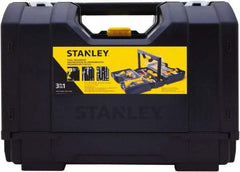 Stanley - 15 Compartment 1 Tray Tool Organizer - 9" Wide x 18-7/8" Deep x 12" High, Plastic, Black/Yellow - Exact Industrial Supply