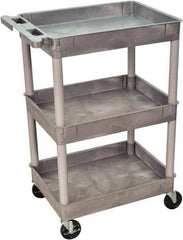 Luxor - 300 Lb Capacity, 24" Wide x 18" Long x 38" High Shelf Cart - 3 Shelf, Plastic - Exact Industrial Supply