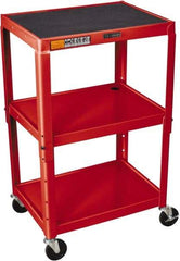 Luxor - 300 Lb Capacity, 24" Wide x 18" Long x 42" High Standard Utility Cart - 3 Shelf, Steel - Exact Industrial Supply