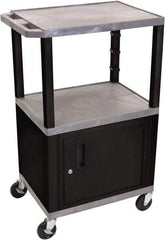 Luxor - 300 Lb Capacity, 24" Wide x 18" Long x 42" High Standard Utility Cart - 3 Shelf, Plastic - Exact Industrial Supply