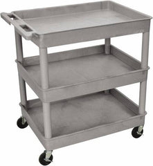 Luxor - 300 Lb Capacity, 24" Wide x 18" Long x 38" High Shelf Cart - 3 Shelf, Plastic - Exact Industrial Supply