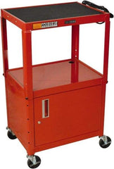 Luxor - 300 Lb Capacity, 24" Wide x 18" Long x 42" High Standard Utility Cart - 3 Shelf, Steel - Exact Industrial Supply