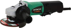 Hitachi - 4-1/2" Wheel Diam, 10,000 RPM, Corded Angle & Disc Grinder - 5/8-11 Spindle, 120 Volts, 9.5 Amps - Exact Industrial Supply