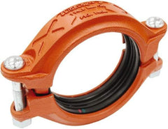 Made in USA - Size 2", Class 150, Malleable Iron Orange Pipe Coupling - 300 psi, Grooved End Connection - Exact Industrial Supply