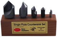 5 Pc Set 100° Single Flute Countersinks - Exact Industrial Supply